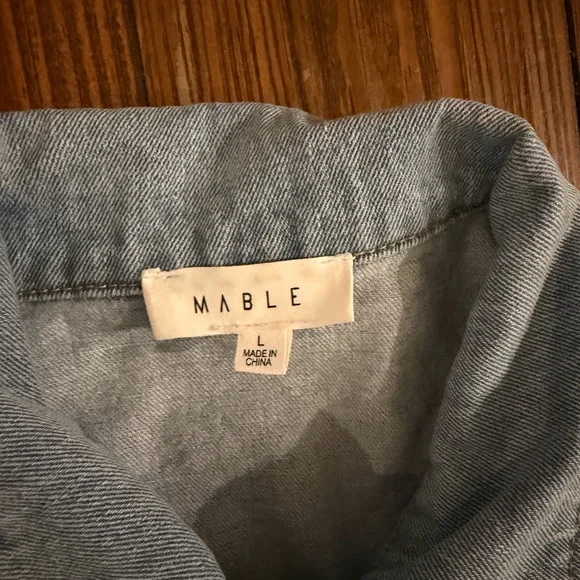 Women's Stylish Denim Jumpsuit Size Large Long Sleeve - Picture 4 of 4